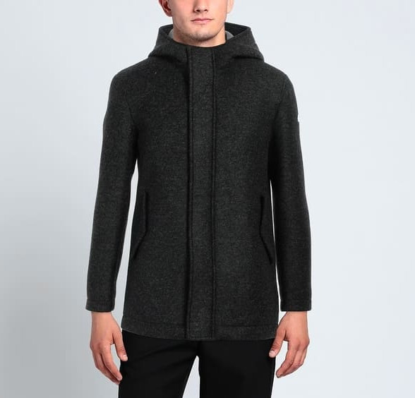 Parka uomo con cappuccio in lana cotta - antracite - MANUEL RITZ