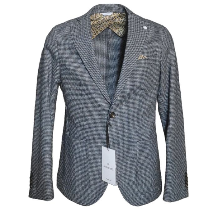 Giacca invernale fantasia pied de poule - grigio/blu - MANUEL RITZ