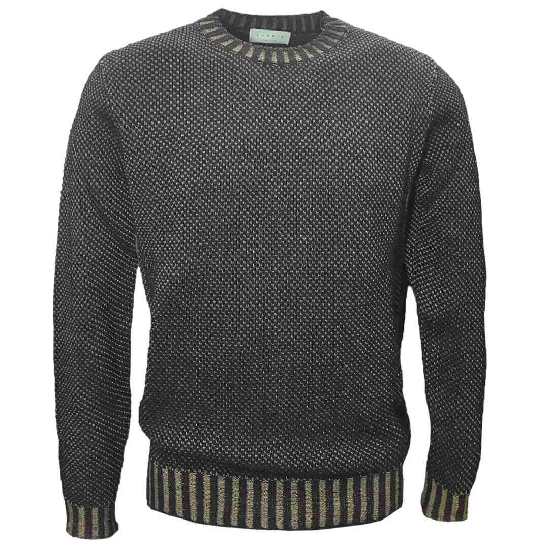 Maglia girocollo operato in misto lana  - marrone - DARWIN