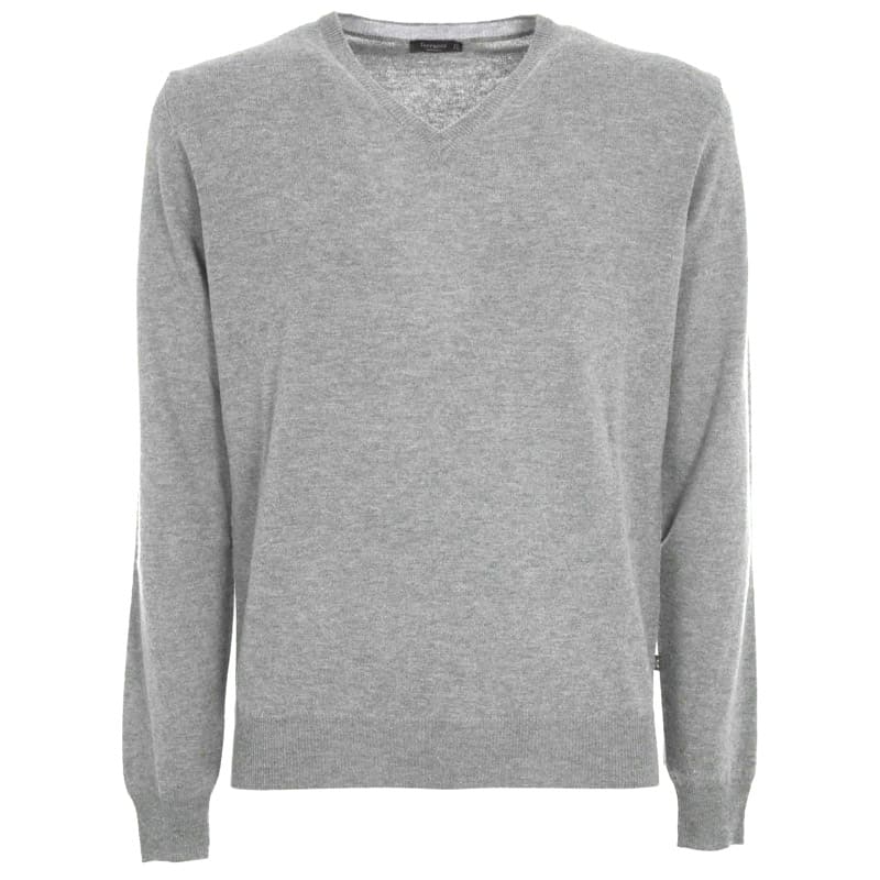 Maglione con scollo a V in lana merino - ghiaccio - FERRANTE