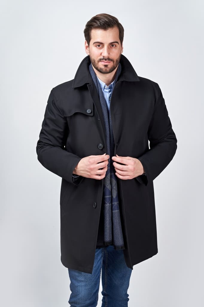 Trench con colletto risvoltato - blu -BUGATTI