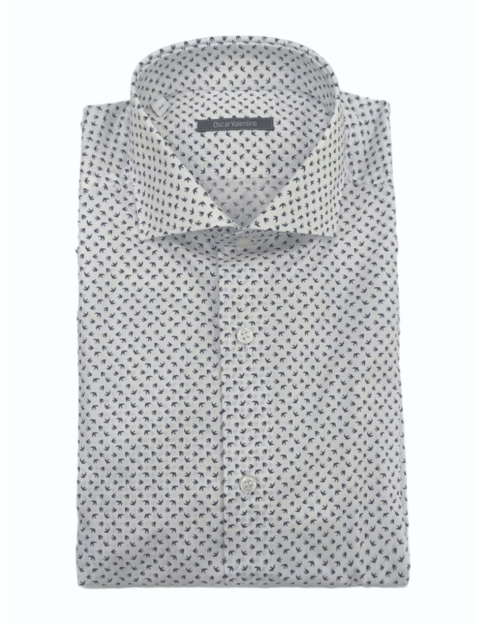 Camicia manica lunga cotone - fantasia rondini - OSCAR VALENTINO