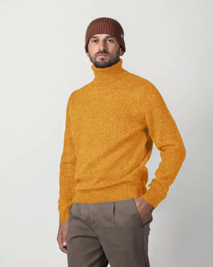 Dolcevita misto punto maglia - senape - BARBATI