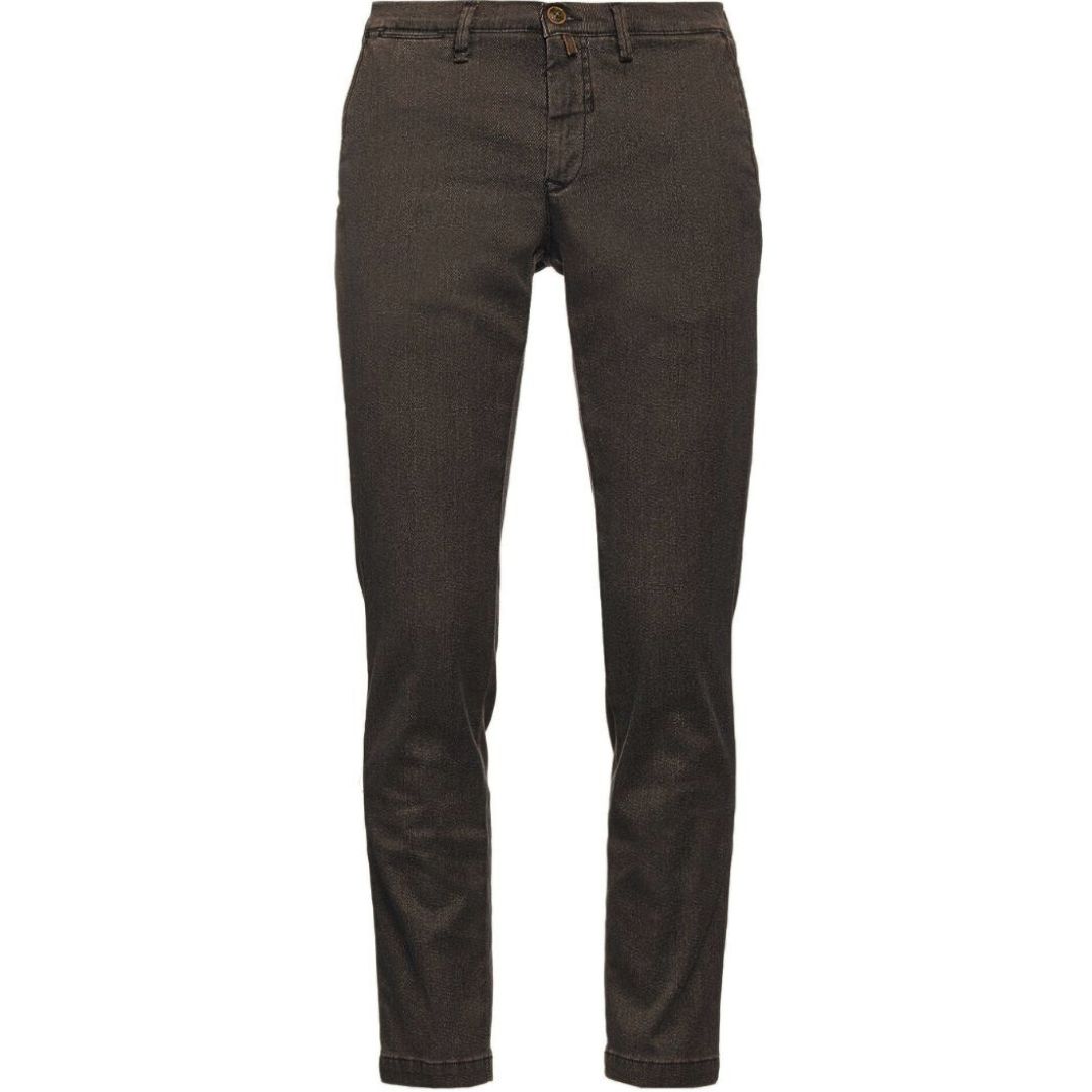 Pantaloni invernali in cotone elasticizzato - marrone lavato - BARBATI