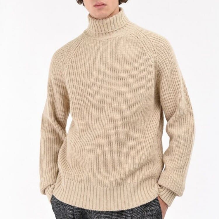 Dolcevita misto lana a costa inglese - beige - MANUEL RITZ
